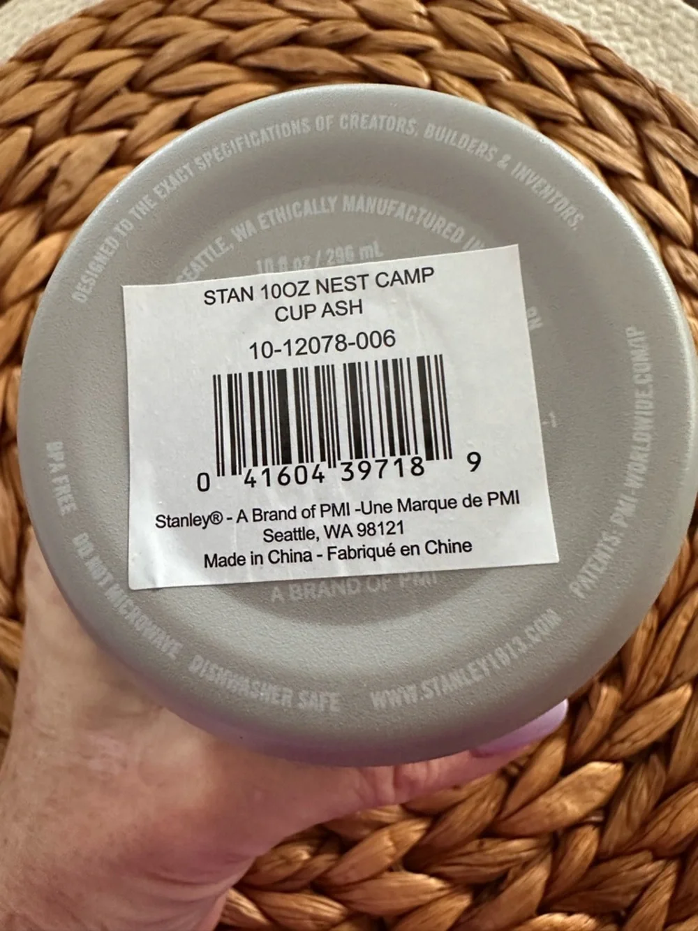 NWOT Stanley Nest Camp 10 oz Gray Travel Tumbler with Stainless Trim - Picture 3 of 3
